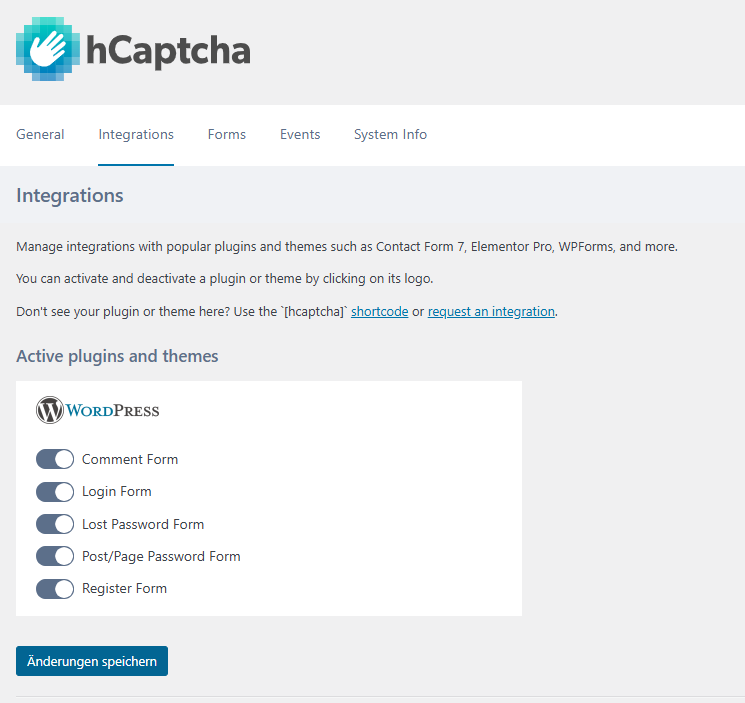 hCaptcha WordPress Plugin Settings